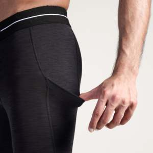GA <b>Compression</b> 3/4 Pants (Charcoal) Slim Fit Seamless Polyester & Spandex Printed Pattern Workout Training Gym Use Logo Waist - Product Image 6