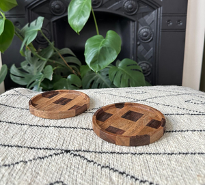 Ensemble de dessous-de-verre en bois massif artisanal pour table à manger, tapis pour tasse à thé ou à café, dessous-de-verre écologiques en bois naturel - Product Image 4