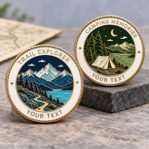 Monedas Conmemorativas Personalizadas para Actividades al Aire Libre con Diseños de Montañismo y Camping para Regalos de Clubes y Recuerdos de Eventos OEM ODM - Product Image 1