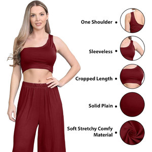 OEM Women's Customized <b>One</b> Shoulder Crop Sports Bra Sleeveless Gym <b>Top</b> with Scalloped Design New Comfort Fabric Yoga Bra - Product Image 1