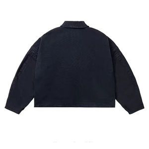 Logo personnalisé Veste de travail pour hommes Design hivernal Double fermeture éclair 100% coton sergé Doublure zippée Distressed Vintage Wash Canvas Boxy Fit - Product Image 4