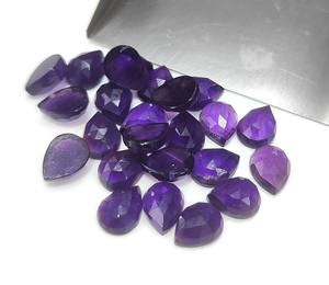 Venta al por mayor de piedras preciosas sueltas cortadas en rosa de pera amatista natural 3x5mm-20x30mm parte posterior plana para la fabricación de joyas - Product Image 4