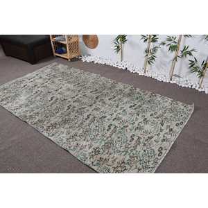 พรมตุรกีโบราณ ขนาด 4.7x8.4 ฟุต พรมปูพื้นสีเบจสไตล์โอเรียนทัล - Product Image 4