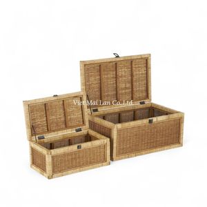 Caja de Almacenamiento de Ratán Artesanal Hecha de Ratán Natural para Almacenamiento en el Hogar, Sala de Estar y Dormitorio - Product Image 2