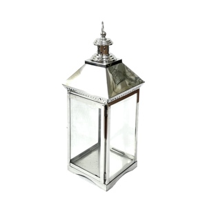 Portavelas de Metal de acero inoxidable de estilo europeo, linternas de Navidad de plata pulida brillante, múltiples maderas, madera para el hogar - Product Image 5