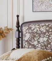 Lit de chambre classique américain de luxe en bois massif avec tiroirs de rangement, en tissu, taille King/Queen, mobilier de maison GSA69-GSA72