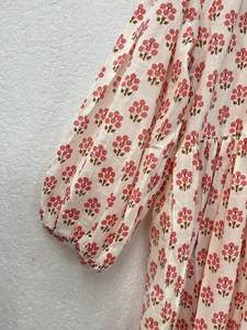 Robe longue rose imprimé floral pour femmes haut confortable à manches longues léger robe Kurti une pièce longue robe d'été Boho - Product Image 4