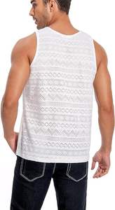 เสื้อกล้ามถักคอวีแขนกุดสำหรับผู้ชาย, เสื้อกล้ามถัก100% โพลีเอสเตอร์สีพื้นระบายอากาศลำลองกลางแจ้งพิมพ์ลายถ่ายเทความร้อนเป็นมิตรกับสิ่งแวดล้อม - Product Image 2