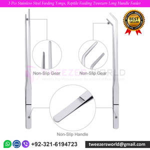แหนบสแตนเลส 3 ชิ้น แหนบป้อนอาหารสัตว์เลื้อยคลาน ด้ามยาว อุปกรณ์ป้อนอาหารสำหรับปลา - Product Image 2