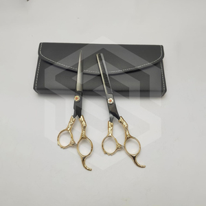 Tijeras de peluquero para diestros de acero inoxidable con mango de dragón con tornillo ajustable de borde afilado de hoja 4Cr13 para cortar el cabello - Product Image 6