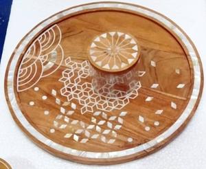 Vente en gros 20pcs plateau de service en bois incrusté d'os Offre Spéciale plateau de service - Product Image 3