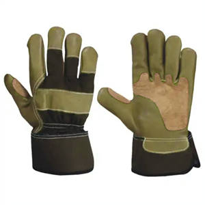 Gants de sécurité industriels d'hiver canadiens en cuir de coton à motif de grain de vache Construction renforcée pour la protection - Product Image 4