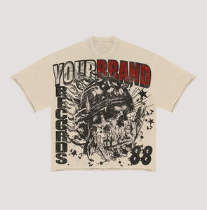 T-shirt personnalisé pour les hommes 100% coton T-shirt uni à coupe ample Streetwear avec impression de logo personnalisé T-shirt Boxy - Product Image 2