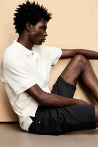 กางเกงขาสั้นผ้าทอลายทแยงสำหรับผู้ชายกางเกงขาสั้นผ้า100% ทรงสลิมฟิตกางเกงขาสั้นผ้าคอตตอนสวมใส่สบายใส่ได้ในฤดูร้อน - Product Image 5