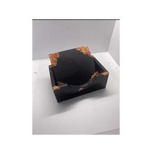 New Arrival Marble Tea Stone <b>Coasters</b> <b>Set</b> <b>with</b> <b>Holder</b> for Drinks Round square Non slip Handcrafted Resin - Product Image 5