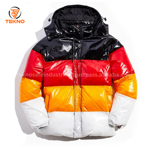 Chaqueta acolchada brillante cálida con capucha impermeable a prueba de viento de invierno nueva llegada de algodón orgánico chaquetas acolchadas de Color para hombres servicio OEM - Product Image 3