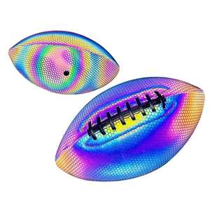Custom logo <b>Glowing</b> Holographic Reflective American Football Rugby <b>Ball</b> - Product Image 6