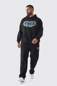 Custom Trendy Hoodie Sweatpants Jogger <b>Set</b> Tracksuit Oversized Plus OFCL <b>Spray</b> Hoodie & Relaxed Fit Jogger Sweat pants - Product Image 3