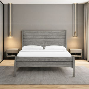 Lit king size moderne en finition gris rustique pour chambre à coucher - Product Image 2