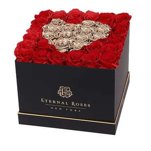 Caja de Regalo Lennox Eternal Roses Grand Amore Be Mine - Caja Cuadrada Negra con Rosas Preservadas Románticas para el Día de San Valentín y el Día de la Madre - Product Image 1