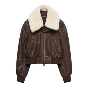 Blouson aviateur en cuir de haute qualité avec impression personnalisée, broderie, fabricant de vêtements d'extérieur décontractés pour hommes et femmes - Product Image 1