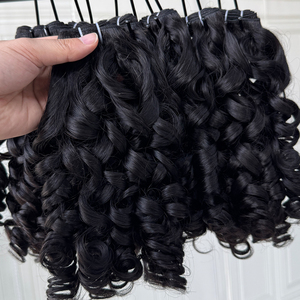 Raw Cambodian Bouncy Curly Human Hair Bundles Natural Black Virgin Hair Bulk Wholesale Supplier - Product Image 6