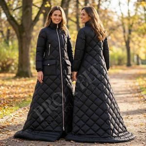 เสื้อโค้ทกันหนาวแบบยาวพิเศษ คุณภาพเยี่ยม บุผ้าฟลีซอย่างดี ตัดเย็บแบบควิลท์ ซิปเต็มตัว ลายเพชร อุ่นสบาย แจ็คเก็ตยาวทรงแม็กซี่ สไตล์ลำลอง แฟชั่นทันสมัย - Product Image 4