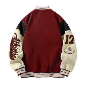 แจ็คเก็ตวาร์ซิตี้ผ้าวูลและผ้าซาตินแบบกำหนดเอง ผ้าหนา ป้ายส่วนตัว  รับผลิตจำนวนน้อย - Product Image 6