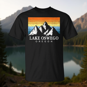 T-shirt imprimé montagne Lake Oswego Oregon, souvenir de randonnée vintage - Product Image 3