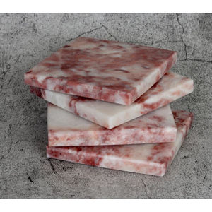 Antique Design Square Shape Decorative <b>Coasters</b> Natural <b>Pink</b> Marble <b>Coasters</b> Set of 4 Tableware <b>Coasters</b> in Low Price - Product Image 1