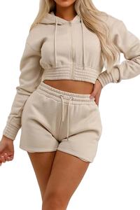 Ensembles pour femmes doux et confortables ensembles de sweat à capuche et de shorts tenue deux pièces élégante pour un usage quotidien ensembles pour femmes 2026 - Product Image 3