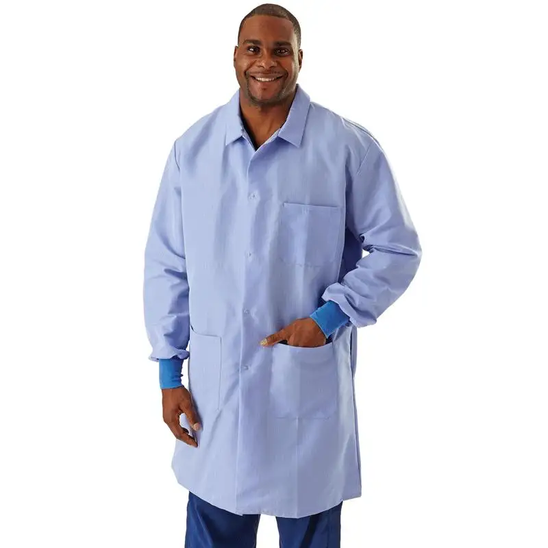 Manteau Long à manches longues pour hommes, Simple, de couleur blanche, avec poches, pour les hôpitaux et les laboratoires médicaux, vente en gros, 2022