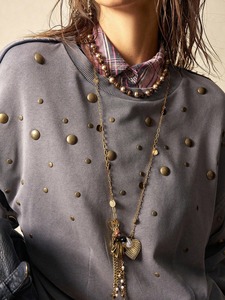 Sudadera suave y cálida con cuello redondo y diamantes de imitación para mujer, Jersey de algodón polar, ropa de calle de gran tamaño, camisa corta Vintage a la moda - Product Image 4