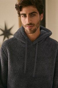 Prix de gros stock prêt pull hiver unisexe femmes hommes polaire tissu polaire à capuche - Product Image 2