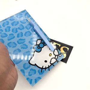 Venta superior Baby Blue Leopard Print Kitty Eyelash Tiles Logotipo personalizado Acrílico sostenible Hello Kitty Tiles con imanes - Product Image 3