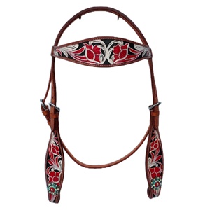 Meilleure vente Headstall en cuir de l'Ouest de qualité supérieure sculptée à la main équipement d'équitation équestre à prix compétitif - Product Image 5
