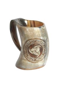 Chope à bière en corne de luxe naturelle faite à la main de qualité supérieure durable pour les fêtes passe au lave-vaisselle et au micro-ondes à un prix attractif - Product Image 2