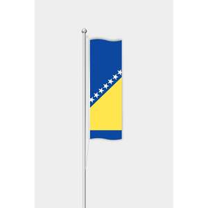 Drapeau vertical personnalisé de Bosnie-Herzégovine pour l'extérieur, impression numérique sur aluminium, coton, nylon, plastique avec logo personnalisé - Product Image 1
