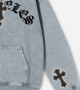 Sudadera con capucha personalizada con lavado ácido para hombre, informal, de manga larga y hombro caído, tela de algodón 100% y capucha con bolsillos laterales para hombre - Product Image 4