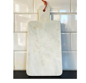 Planche à fromage en marbre blanc et bois d'acacia Petite planche à fromage en bois Blocs à découper blancs et bruns fabriqués en Inde - Product Image 6