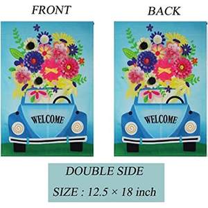 USA TOP FLAGSINC Lot de 2 drapeaux de jardin double face pour camion de fleurs, 12,5x18 pouces, bleu, drapeau extérieur pour voiture - Product Image 4