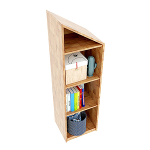 4-Tier Standing Type <b>Bookcase</b> in Natural Wood Color Rubberwood BSS003 - Product Image 3