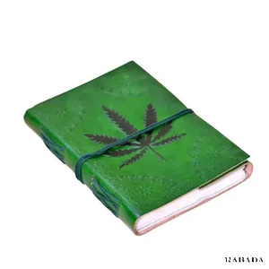 Leaf Embossed Green Leather Journal Handmade Journal Made of Handmade Woodfree Paper Antique Handmade Flower Mix Papers - Product Image 6