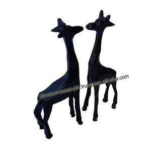 Figura de jirafa de metal moderna, par de esculturas de animales de aluminio con base rectangular, impresión personalizada, decoración del hogar y artículos de regalo - Product Image 5