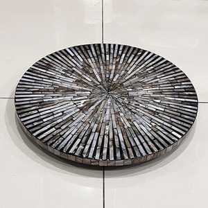 Plateau de rangement rond MOP Nouveau plateau rotatif Lazy Susan avec belle couleur - Product Image 3