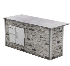 <span class=keywords><strong>Barbecue</strong></span> en acier inoxydable 304 avec <span class=keywords><strong>pierre</strong></span> naturelle culturelle, résistant à la rouille, avec évier, porte intégrée, armoire résistante aux intempéries - Product Image 4