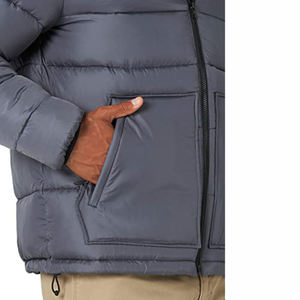 Men's Hooded Puffer Jacket Classic <b>Quilted</b> Winter Breathable Eco-Friendly Business Casual Outerwear Customizable Pakistan - Product Image 4