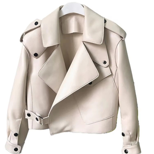 Vestes pour femmes de haute qualité en gros, design élégant, veste en cuir PU, veste en cuir à col rabattu personnalisée - Product Image 1