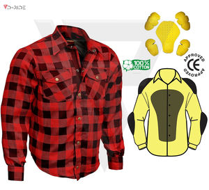 Camisa de Franela Gruesa para Hombre, con Certificación CE, Protección de Armadura, Ropa de Trabajo de Seguridad, Chaqueta para Motociclismo, Duradera - Product Image 2
