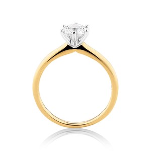Anillo de diamante cultivado en laboratorio solitario de 1 quilate, anillo de compromiso de diamante con punta de garra de oro amarillo de 14 quilates para regalo de mujer - Product Image 4
